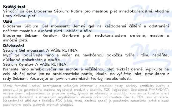Příbalový leták - BIODERMA Sébium dárkový balíček