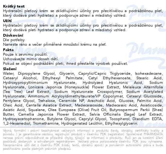 Příbalový leták - Pyunkang Yul hydratační pleťový krém 50ml