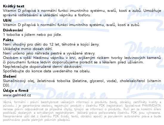 Příbalový leták - Vitamín D3 2000 IU Galmed tob 90