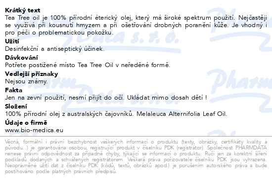 Příbalový leták - Tea Tree Oil Australia 8ml