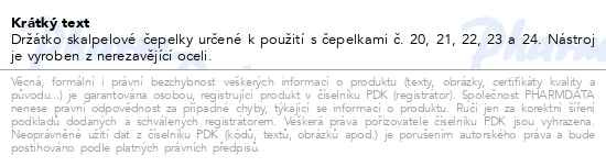 Příbalový leták - Držátko skalpelových čepelek č.4