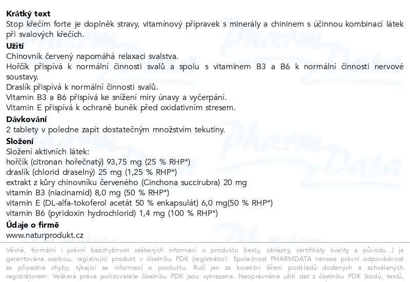 Příbalový leták - IQ Mag stop křečím Forte 60 tablet