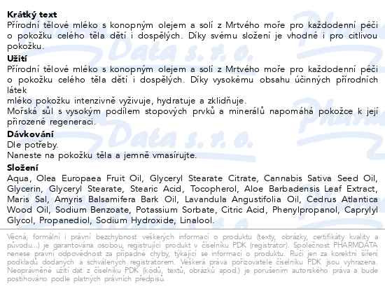Příbalový leták - Annabis Atopicann tělové mléko 250ml