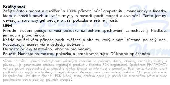 Příbalový leták - WELEDA HAPPINESS Grepový sprchový gel 200ml