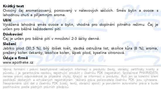 Příbalový leták - Apotheke Jablko se skořicí čaj 20x2g