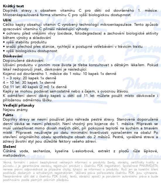 Příbalový leták - Céčko kapky děti od 1m+ 30ml Generica