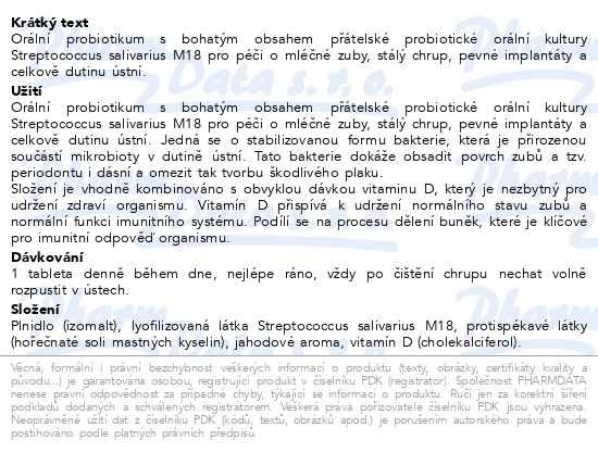 Příbalový leták - Favea Bactodent Jahoda 30 tablet
