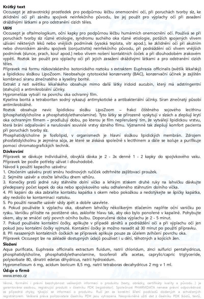 Příbalový leták - Occusept oční kapky 20ml ENEO