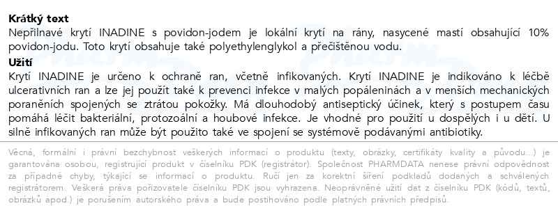 Příbalový leták - Inadine 9.5x9.5 10ks