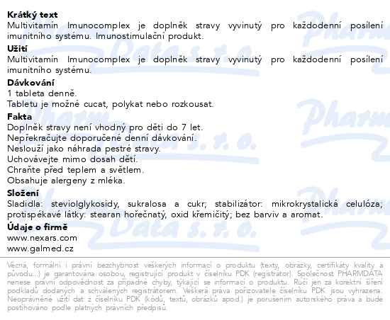 Příbalový leták - IMUNOCOMPLEX 2020+ tbl.90