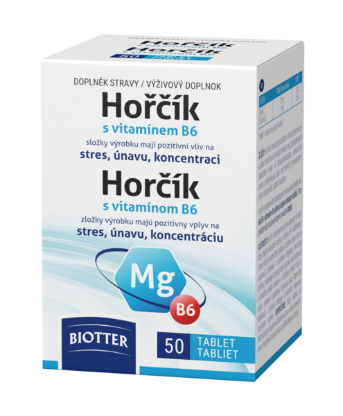 Biotter Hořčík + Vit. B6 50 tbl. malá krabička