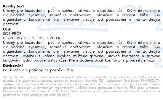 Příbalový leták - Biotter NC ATOPIS vyživující krém 100ml
