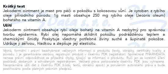 Příbalový leták - Jekoderm ointment 50g Galenika
