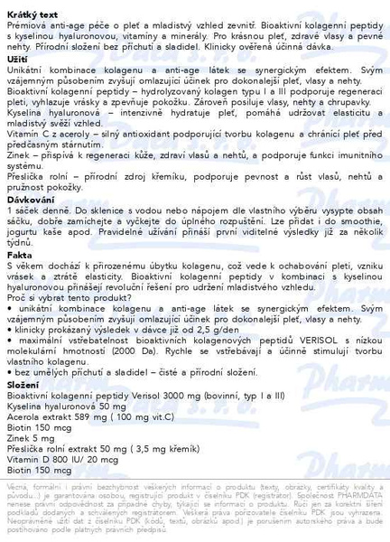 Příbalový leták - Naturevia Kolagen Beauty+ 60 sáčků