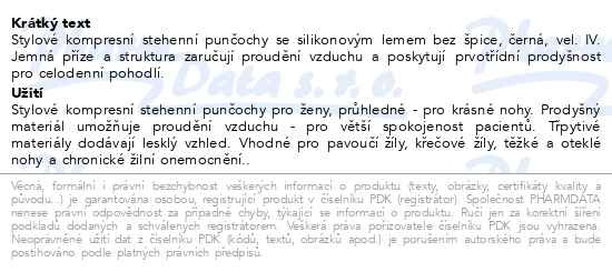 Příbalový leták - JOBST UltraSheer I.KT punčochy stahovací bez špice s lemem, velikost IV černé