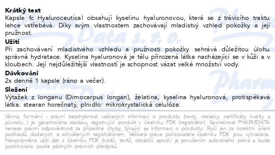 Příbalový leták - FC Hyaluroceutical 60 kapslí