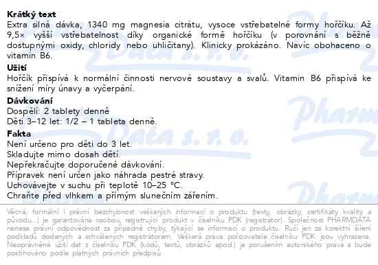 Příbalový leták - GS Magnesium citrát 1340mg+B6 50+50 tablet