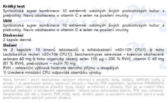 Příbalový leták - GS Probiotic Antibio 10 kapslí