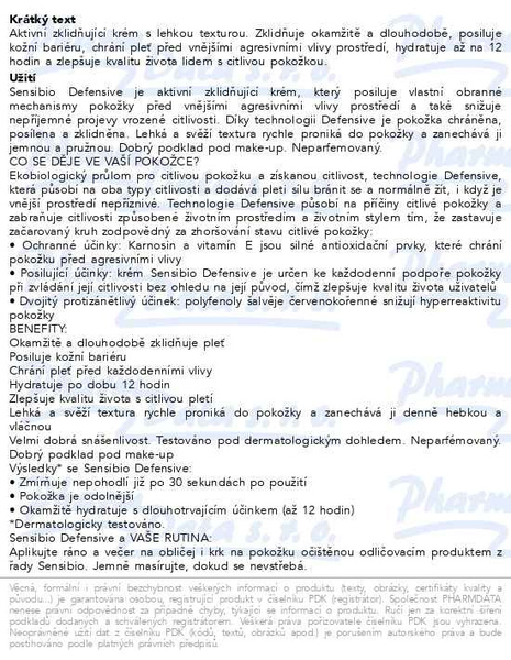 Příbalový leták - BIODERMA Sensibio Defensive 40ml