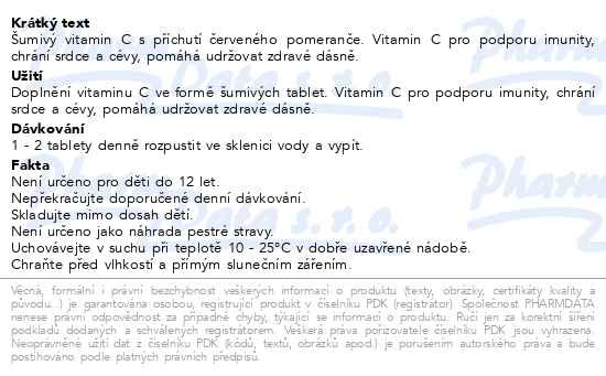 Příbalový leták - GS Extra C 500 červený pomeranč, 20+5 šumivých tablet