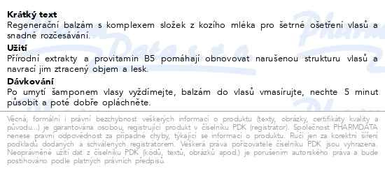 Příbalový leták - VIVACO balzám na vlasy 400ml
