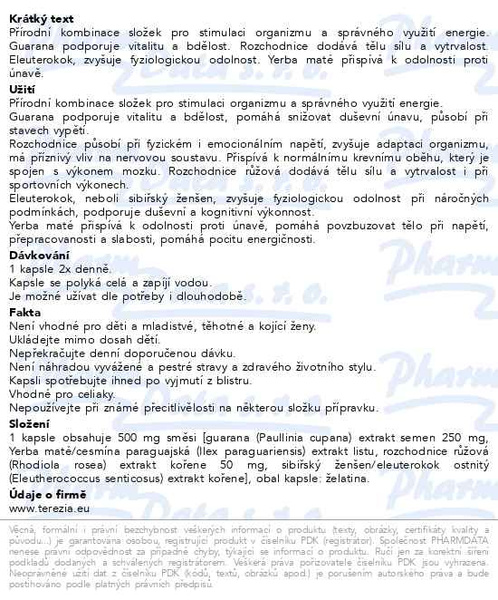 Příbalový leták - TEREZIA Guarana 60 kapslí