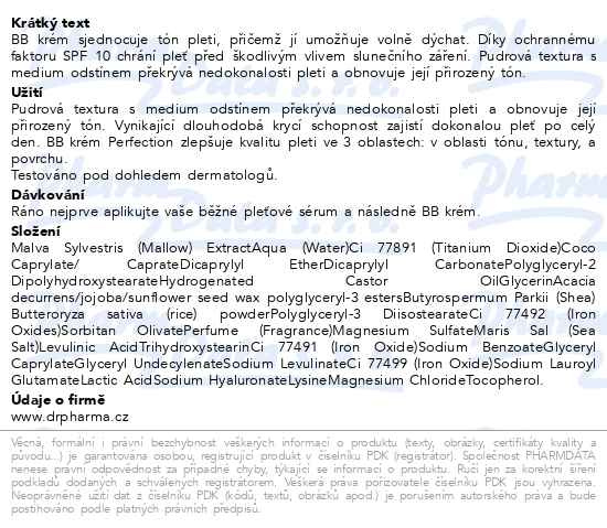 Příbalový leták - JONZAC REHYDRATE BB krém medium SPF10 BIO 40ml
