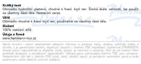 Příbalový leták - Hartmann Hydrofilní neelast.obinadlo 12cmx10m 10ks