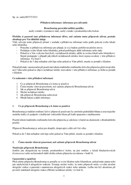 Příbalový leták (SUKL) - Bronchostop por.pas.mol.20