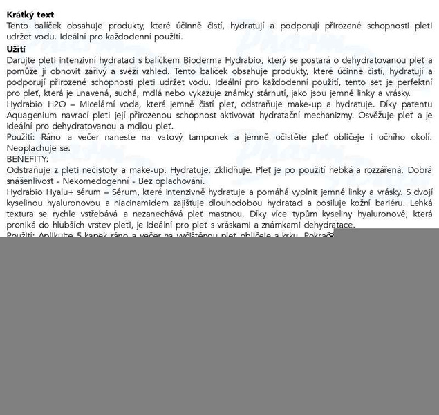 Příbalový leták - BIODERMA Hydrabio dárkový balíček 2025