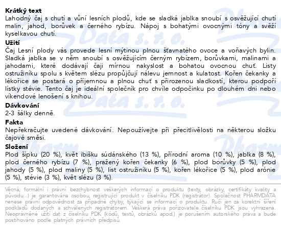 Příbalový leták - LEROS Čajový dýchánek lesní plody 20x2.2g