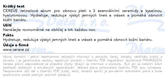 Příbalový leták - CeraVe Obnovující retinolové sérum 30ml