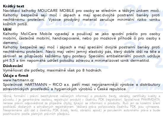Příbalový leták - MOLICARE MOBILE 8 kapek, velikost XL 14ks