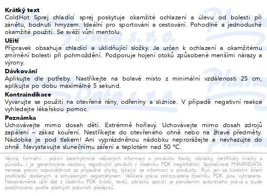 Příbalový leták - 3M Nexcare ColdHot Spray 150ml