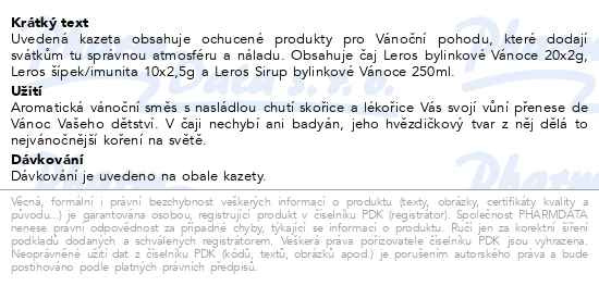 Příbalový leták - LEROS dárková sada bylinkové Vánoce