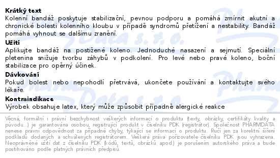 Příbalový leták - 3M FUTURO Kolenní bandáž 46164DAB velikost M