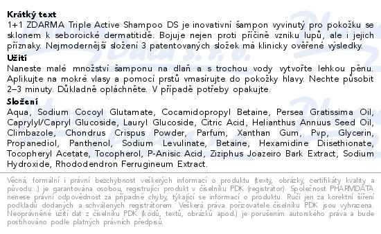 Příbalový leták - Revalid Triple Active Shampoo DS 150ml 1+1 ZDARMA