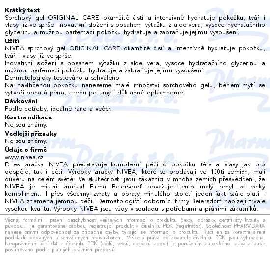 Příbalový leták - NIVEA MEN Sprchový gel pro muže 3 v 1 Protect & Care 500ml