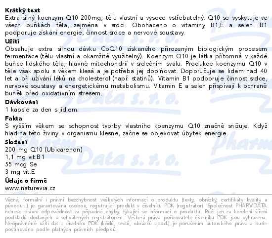 Příbalový leták - NatureVia Koenzym Q10 cardio 200mg cps.120