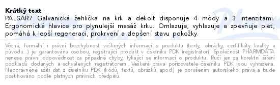 Příbalový leták - PALSAR7 Galvanická žehlička na krk a dekolt 1 ks