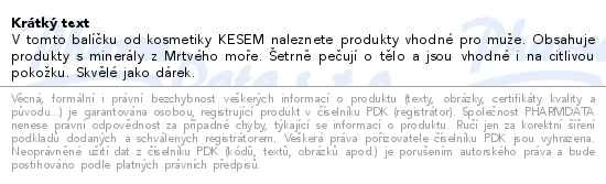 Příbalový leták - KESEM Dárkový balíček "Pro muže" 3 ks