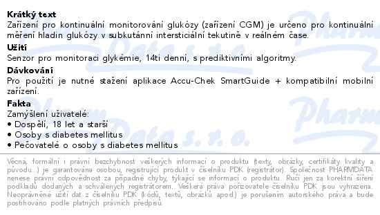 Příbalový leták - Senzor Accu-Chek SmartGuide