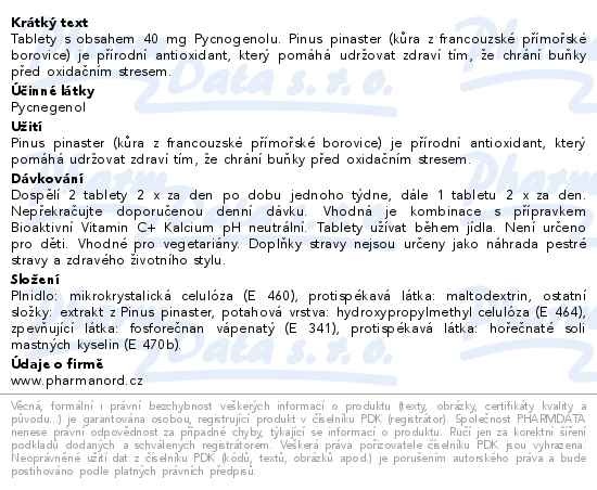 Příbalový leták - Bioaktivní Pycnogenol 90 tablet