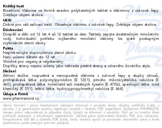 Příbalový leták - Bioaktivní Vláknina 120 tablet