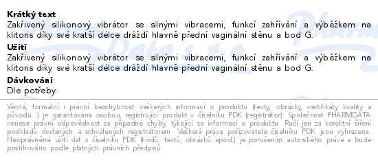 Příbalový leták - Sexy Elephant Lissy vibrátor s výběžkem na klitoris