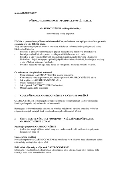 Příbalový leták (SUKL) - Gastrocynésine tbl.slg.60