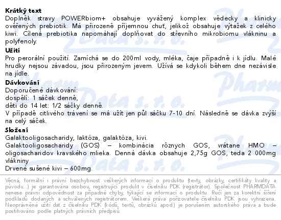 Příbalový leták - iProbio POWERbiom+ 30x4.25g