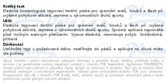 Příbalový leták - FIXAtape Sport STRIPS tejpovací páska 25x5cm 20ks