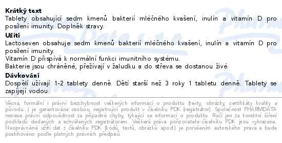 Příbalový leták - Lactoseven 100+20 tablet