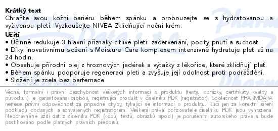 Příbalový leták - NIVEA Face Essential noční krém 50ml